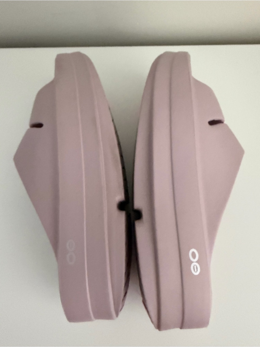 Oofos women’s 8 rubber cushioned platform slip on slides sandals purple pink - Picture 7 of 9
